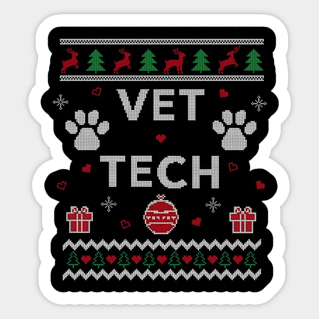 Funny Vet Tech Ugly Christmas Gift Veterinarian Design Sticker by Dr_Squirrel